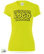 Żółta damska koszulka termoaktywna z własnym nadrukiem