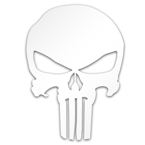 PUNISHER odblaskowa naklejka - srebrna