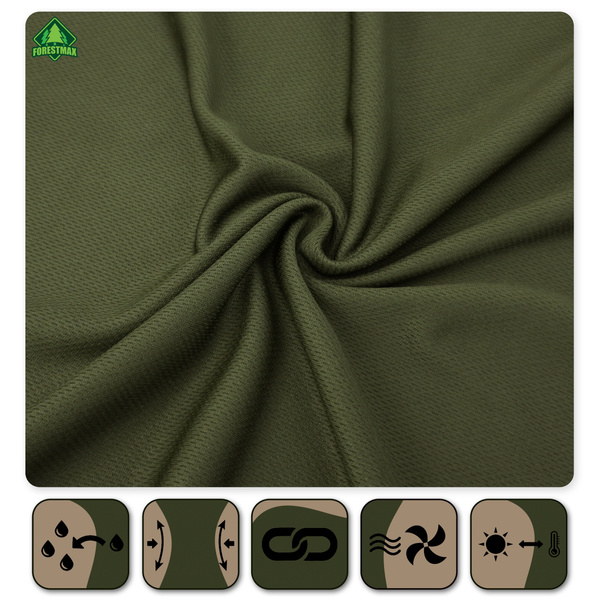 Zestaw 3 sztuk termoaktywnych koszulek męskich kolor zieleń wojskowa