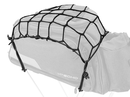 Siatka zabezpieczająca na bagażnik rowerowy z karabińczykami 22,5 x 26 cm