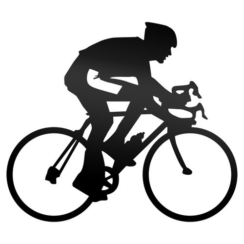 ROWERZYSTA odblaskowa naklejka na auto czarna