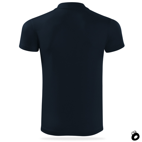 Termoaktywna męska koszulka polo z własnym nadruku - kolor granatowy