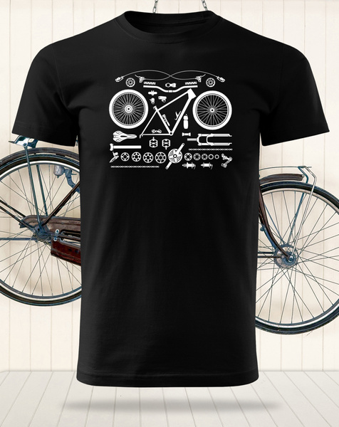 Czarna koszulka T-shirt nadruk ROWER