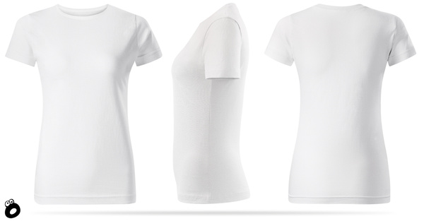 Zestaw 3 sztuk damskich koszulek bawełnianych T-shirt - kolor biały