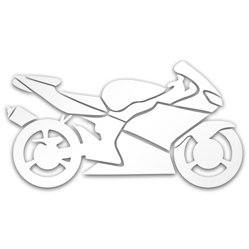 MOTOCYKL odblaskowa naklejka na auto srebrna