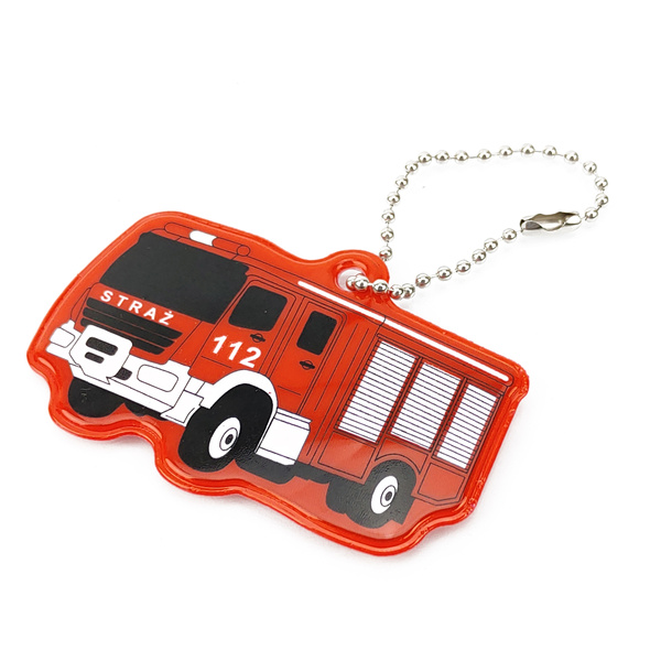 Zawieszka odblaskowa na łańcuszku - WÓZ STRAŻACKI
