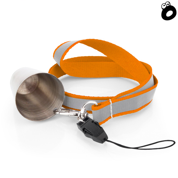 Zestaw imprezowy smycz odblaskowa POMARAŃCZOWA z kieliszkiem metalowym