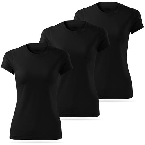 Zestaw 3 funkcyjnych koszulek termoaktywnych damskich - kolor czarny