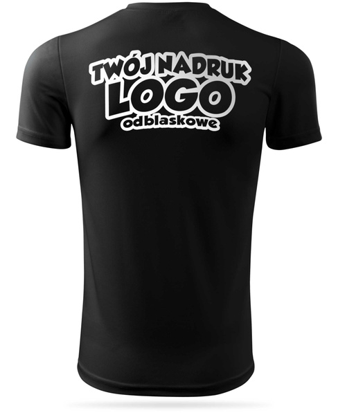 Czarna męska koszulka termoaktywna z własnym nadrukiem