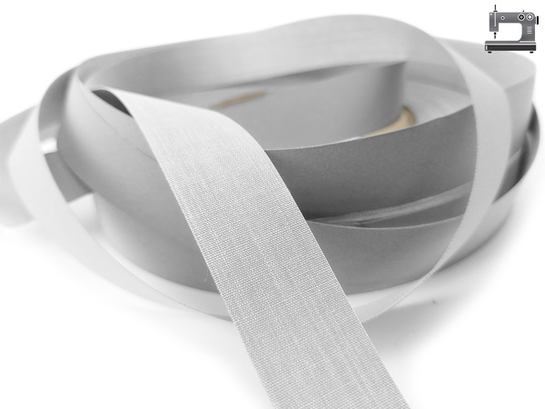 Odblaskowa taśma do wszycia srebrna 2,5 cm / 5 mb.