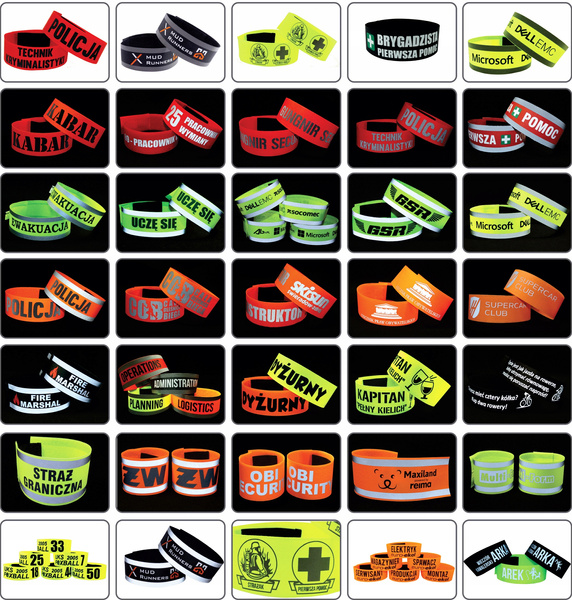 Opaska z gumką indywidualny nadruk 5 cm pomarańczowa