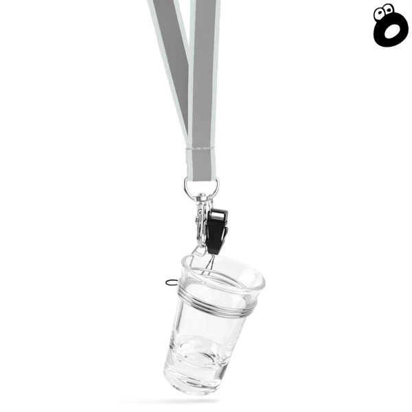 Zestaw imprezowy smycz odblaskowa SZARA z kieliszkiem szklanym