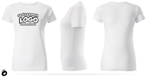 Damska bawełniana koszulka T-shirt z własnym nadrukiem - kolor biały