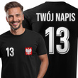 Bawełniana koszulka męska T-shirt z TWOIM NAPISEM I NUMEREM