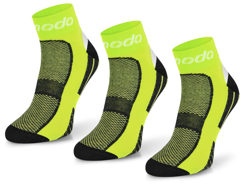 Zestaw technicznych skarpetek rowerowych STB - limonkowe / 3 PAK