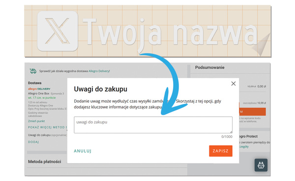Naklejka z logiem X i Twoją nazwą social mediów - srebrny odblask