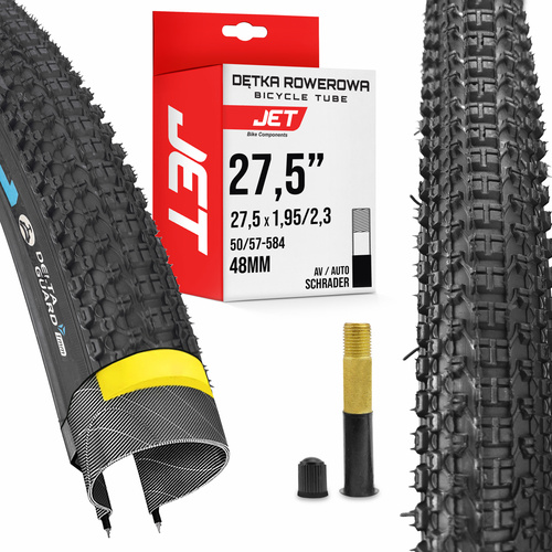 Opona rowerowa MTB - BlackOne 27,5x2,10 + dętka JET zawór Auto