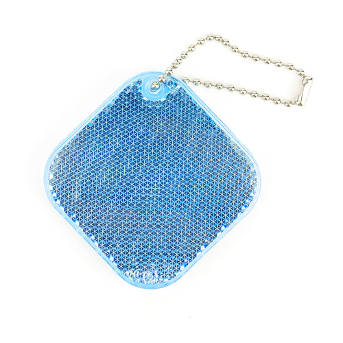 Zawieszka odblaskowa twarda – kwadrat niebieski