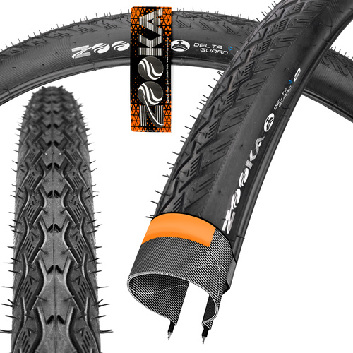 Opona ZOOKA Calibre 28 × 1 5⁄8 × 1 3⁄8 (37-622) + 1mm wkładka Delta Guard