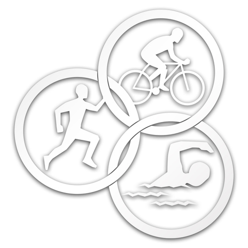 TRIATHLON odblaskowa naklejka na auto srebrna