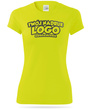 Żółta damska koszulka termoaktywna z własnym nadrukiem