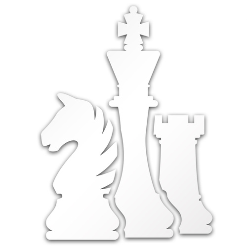 SZACHY odblaskowa naklejka - srebrna