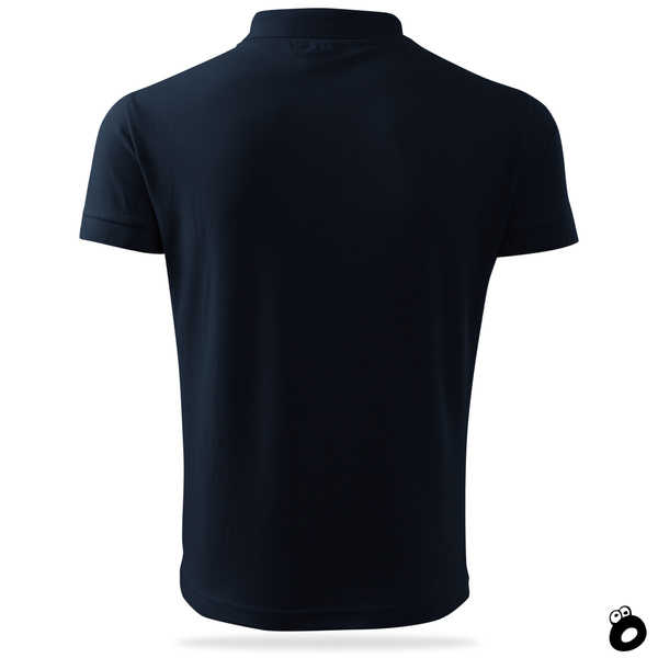 Bawełniana męska koszulka polo z własnym nadrukiem - kolor granatowy
