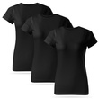 Zestaw 3 sztuk damskich koszulek bawełnianych T-shirt - kolor czarny