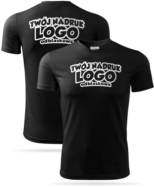Czarna męska koszulka termoaktywna z własnym nadrukiem
