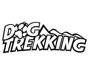 DOG TREKKING odblaskowa naklejka na auto czarna