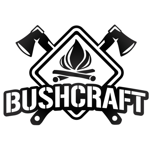 BUSHCRAFT odblaskowa naklejka na auto czarna