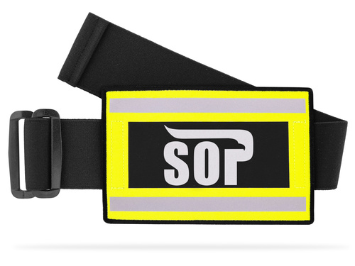 Odblaskowa opaska szybkiego rozpoznania nadruk SOP (Służba Ochrony Państwa)