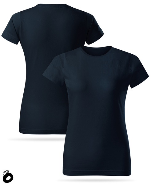 Zestaw 3 sztuk damskich koszulek bawełnianych T-shirt - kolor granatowy