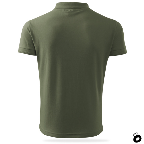 Bawełniana męska koszulka polo z własnym nadrukiem - kolor khaki