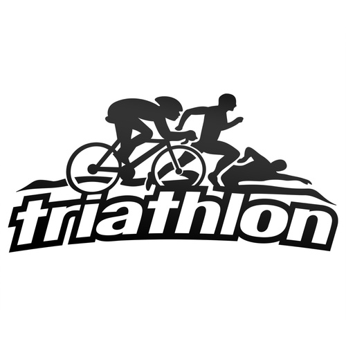 TRIATHLON 2 odblaskowa naklejka na auto czarna