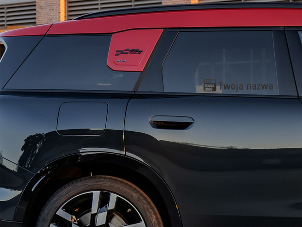 Naklejka z logiem TWICH i Twoją nazwą social mediów - czarny odblask