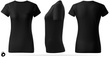 Zestaw 3 sztuk damskich koszulek bawełnianych T-shirt - kolor czarny