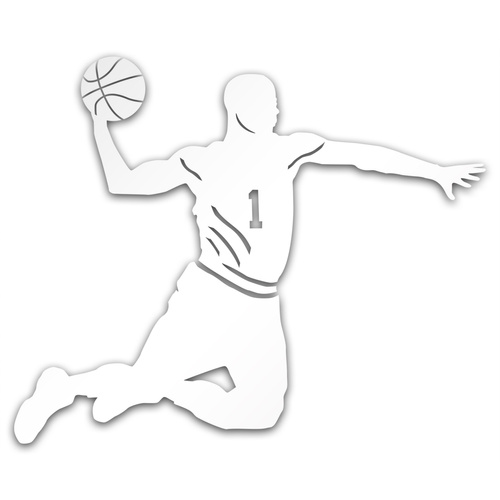 KOSZYKARZ odblaskowa naklejka na auto srebrna