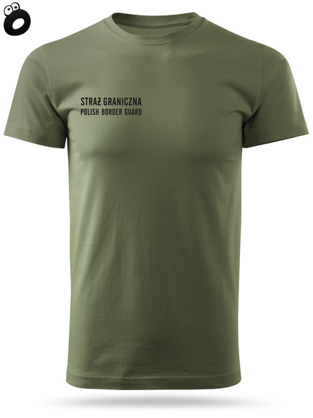 Koszulka męska T-shirt nadruk STRAŻ GRANICZNA - POLISH BORDER GUARD - khaki