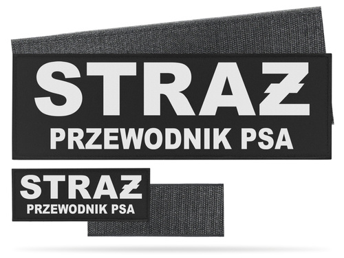 STRAŻ PRZEWODNIK PSA zestaw naszywek odblaskowych