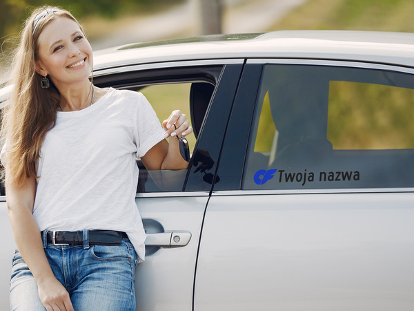 Naklejka z logiem ONLY FANS i Twoją nazwą social mediów - czarny odblask