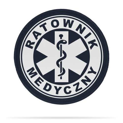 RATOWNIK MEDYCZNY naszywka odblaskowa z eskulapem