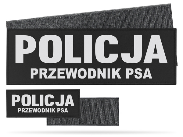 POLICJA PRZEWODNIK PSA zestaw naszywek odblaskowych