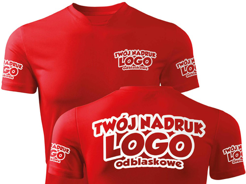 Czerwona męska koszulka termoaktywna z własnym nadrukiem
