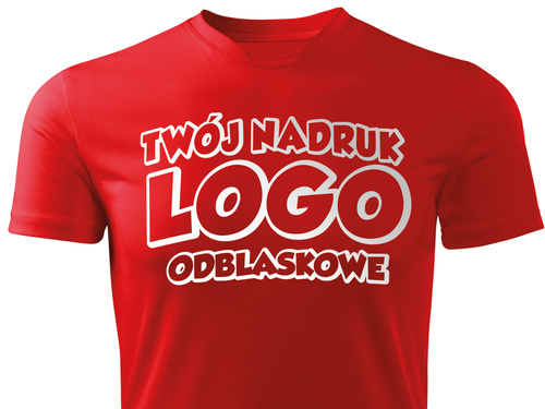 Czerwona męska koszulka termoaktywna z własnym nadrukiem