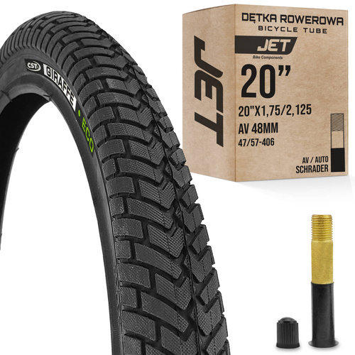 Zestaw opona rowerowa CST CST 20x2,125 GIRAFFE z dętką JET zawór AV