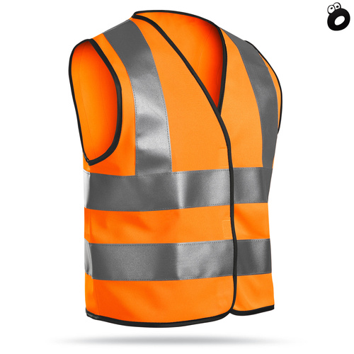 Kamizelka odblaskowa dla dzieci na rower, kolor pomarańczowy fluo, wzrost 116 - 140 cm