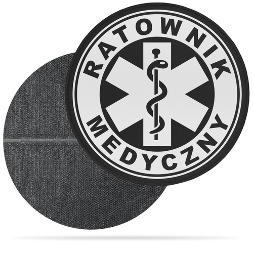 RATOWNIK MEDYCZNY naszywka odblaskowa z eskulapem