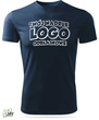 Granatowa męska koszulka termoaktywna z własnym nadrukiem