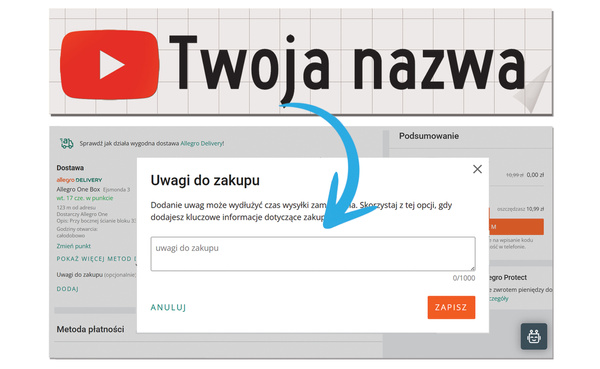 Naklejka z logiem YOU TUBE i Twoją nazwą social mediów - czarny odblask